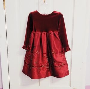 4T Maroon Velvet Tulle Dress